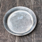 Kerzenteller Shabby Chic Metall Antikgrau gewischt 13,5cm