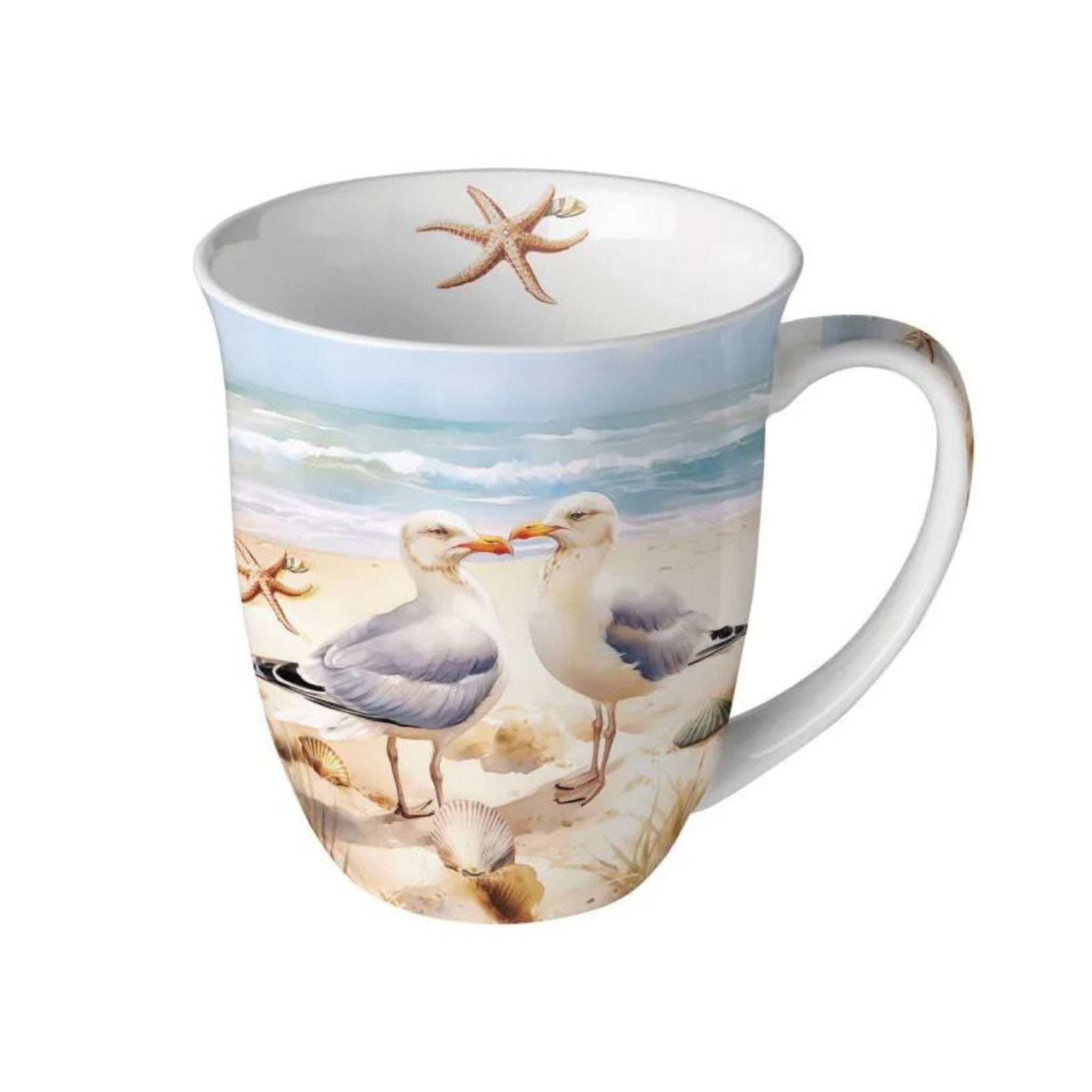 Porzellan Tasse Möwenpaar am Strand Maritim 0,4L