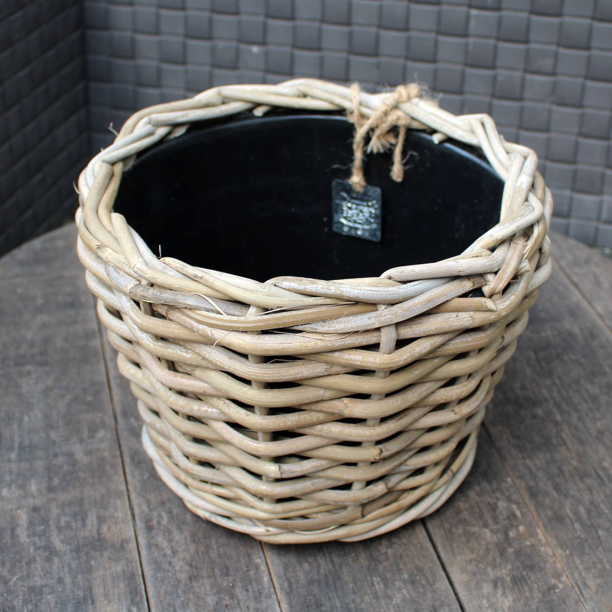 Drypot Pflanzkorb Rattan Landhausstil D24