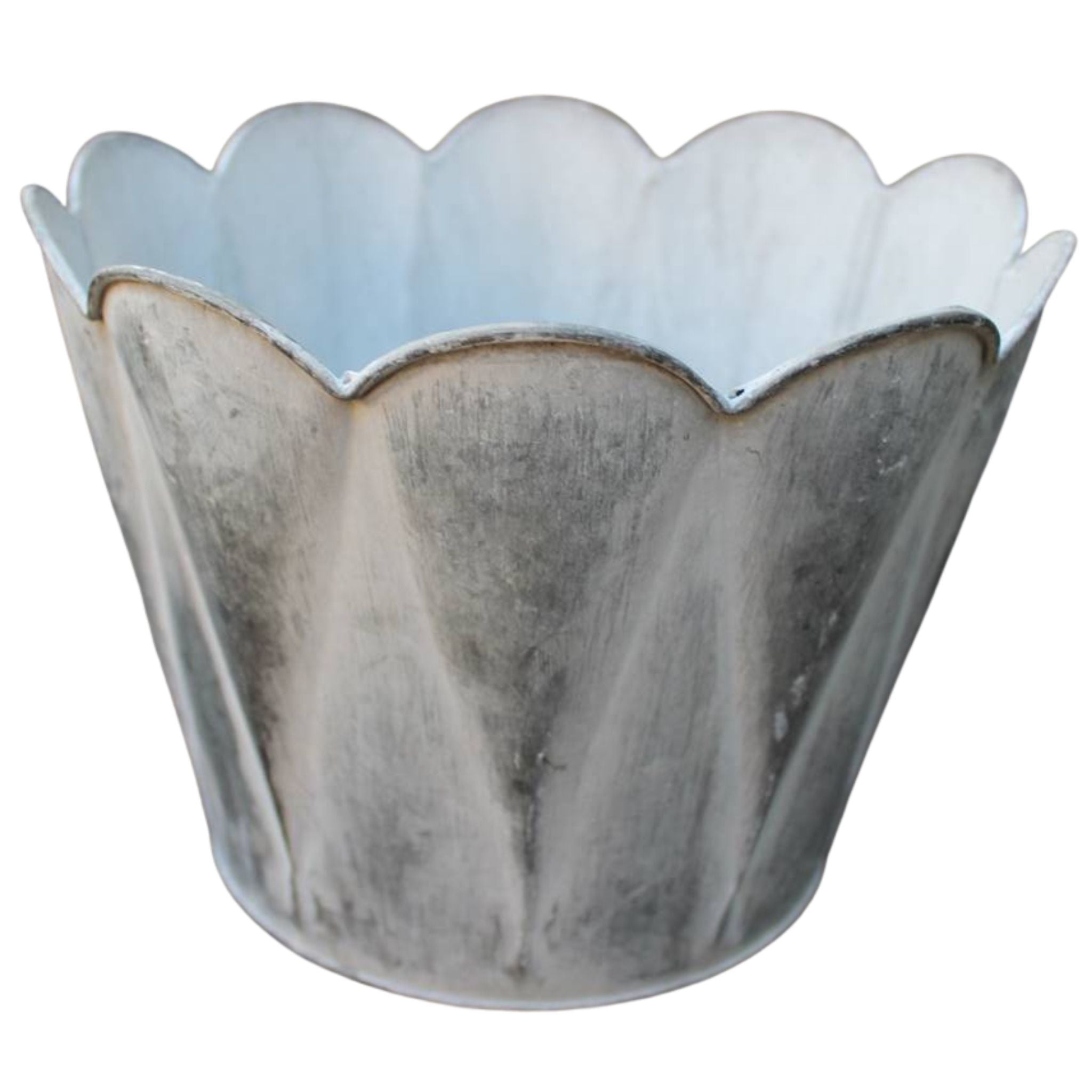 Blumentopf Shabby Chic Vintage Zinkoptik H16cm