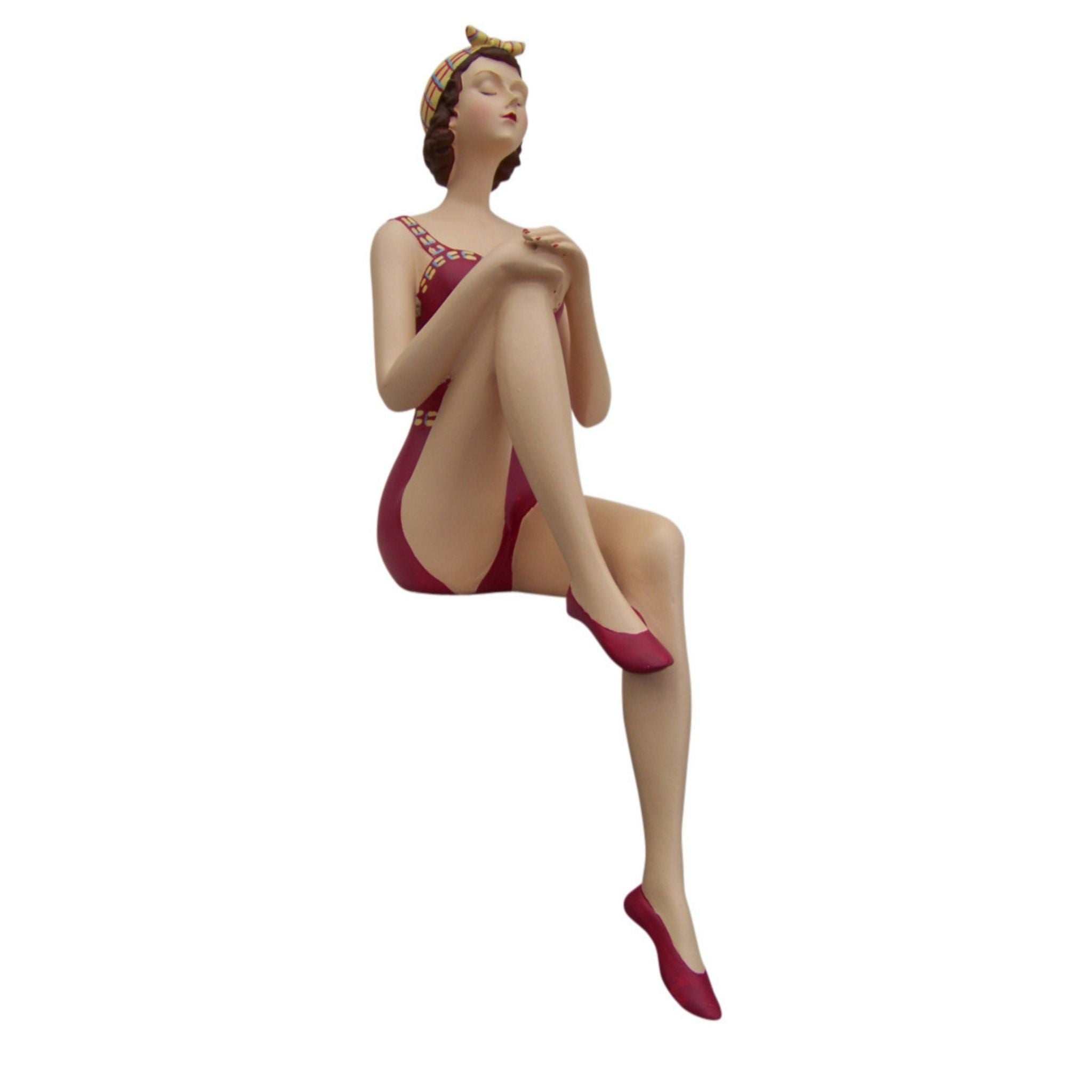 Kantenhocker Dekofigur Badefrau Retro Pin-up 31 cm