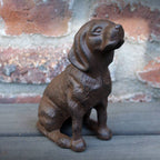 Gartenfigur Hund sitzend Gusseisen