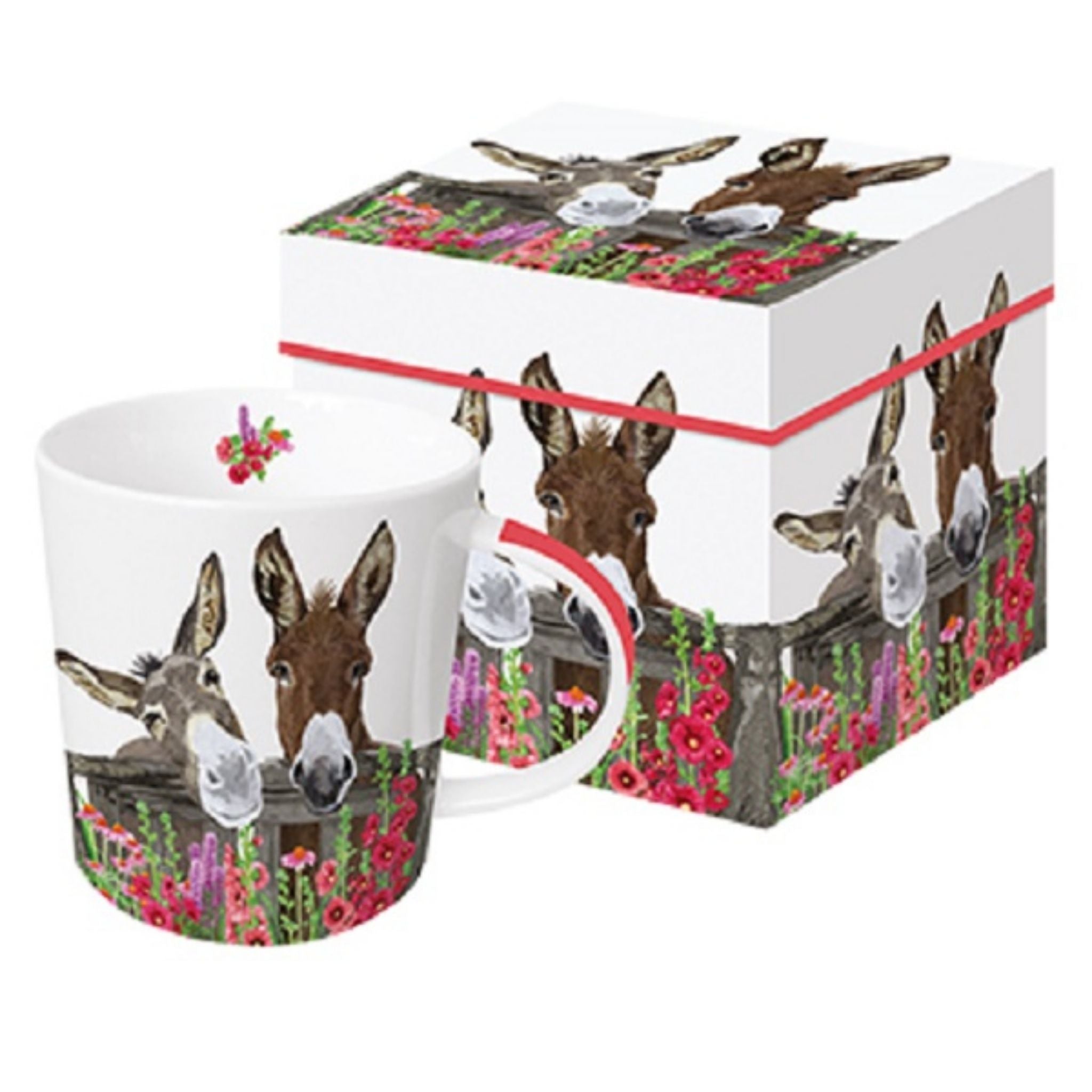 Tasse Henkelbecher Esel Porzellan inkl. Geschenkbox