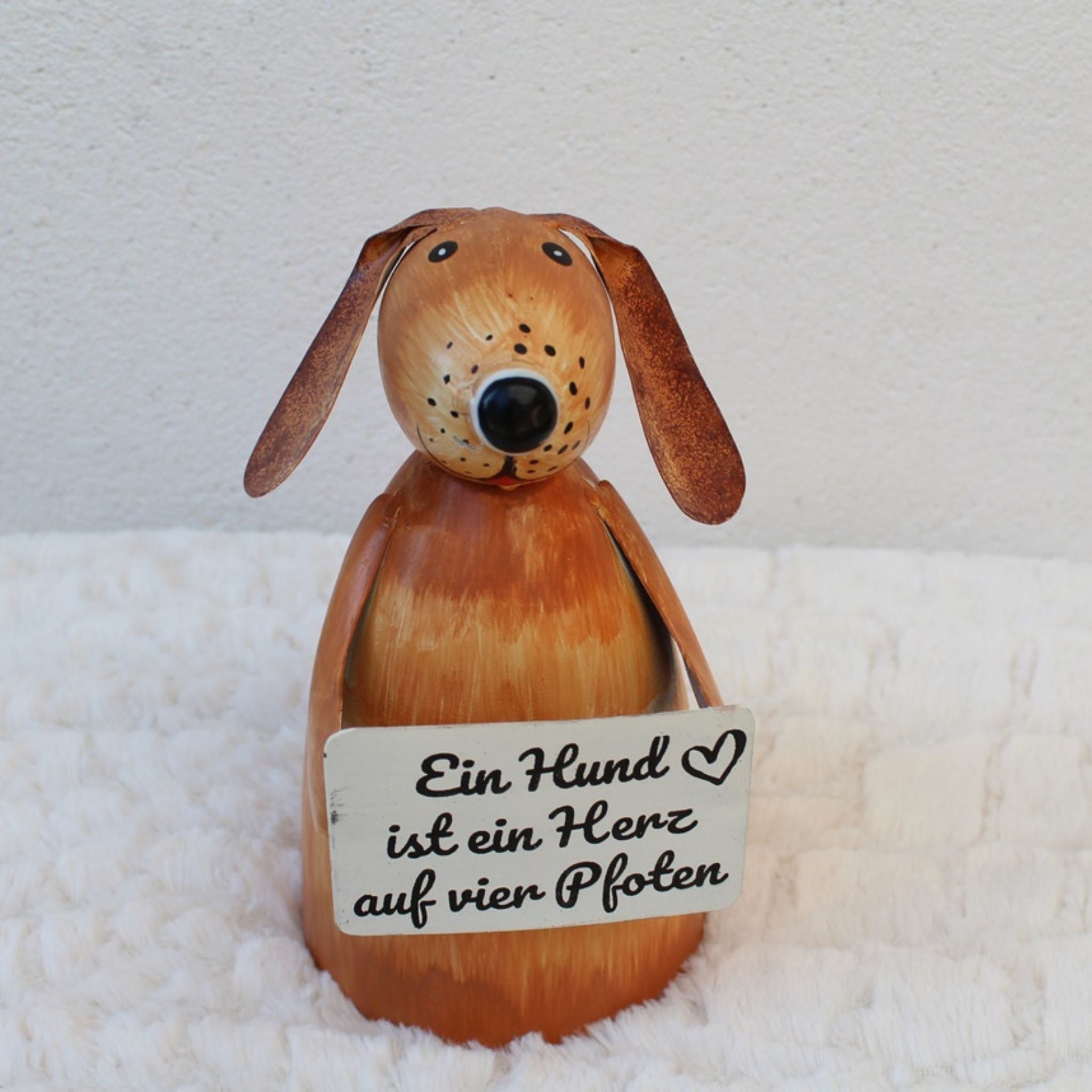 Zaunhocker Hund Pfoten Gartenfigur H19cm Landhausstil