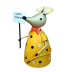 Gartenfigur Zaunhocker Maus Willkommen