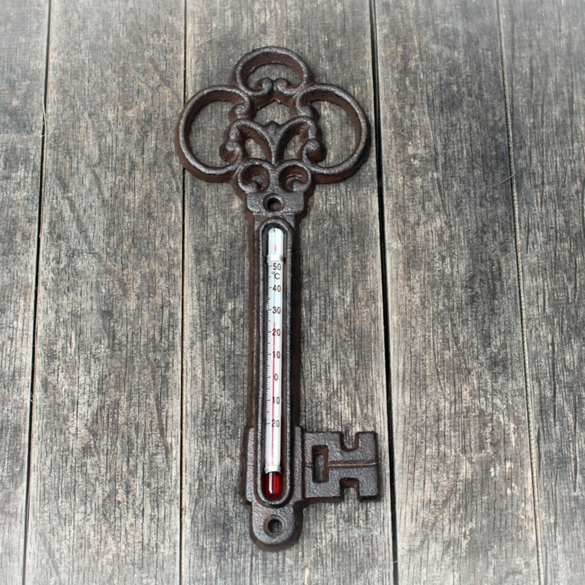 Garten Thermometer Schlüssel Gusseisen Landhausstil H21cm