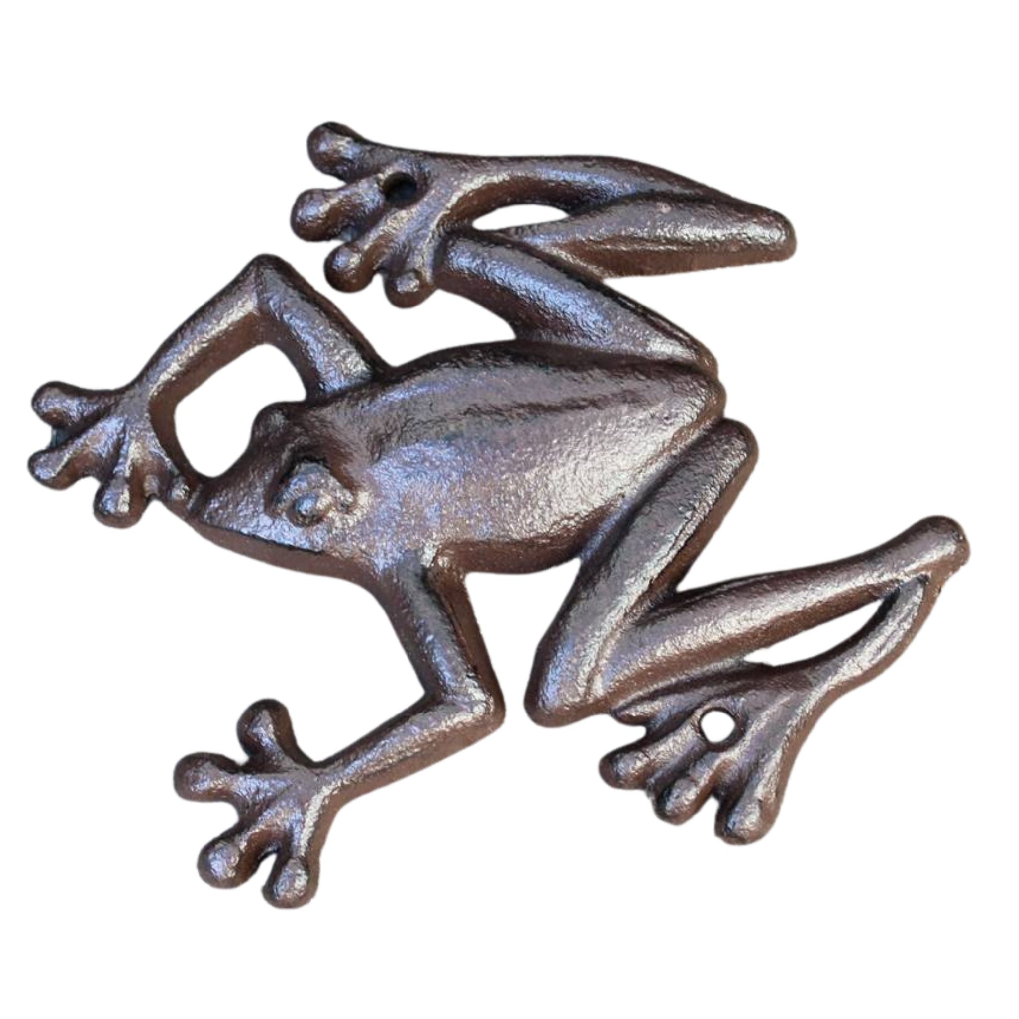Gartenfigur Frosch Wanddeko Gusseisen