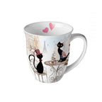 Porzellan Tasse Katzen in Paris Landhaus Stil 0,4L