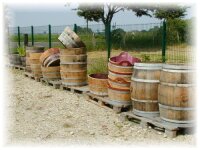 Weinfass 1/2, Pflanzgefäss, Pflanzkübel Weinfaß