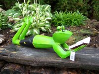 Gartenfigur Frosch Buch und Brille