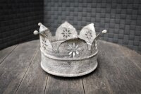 Krone Kerzenhalter Metall Shabby