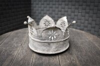 Krone Kerzenhalter Metall Shabby