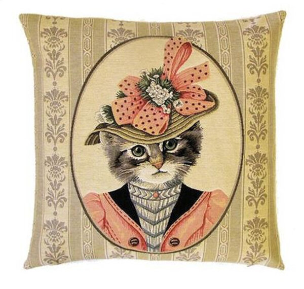 Gobelin Kissen Katze Lady Maunz