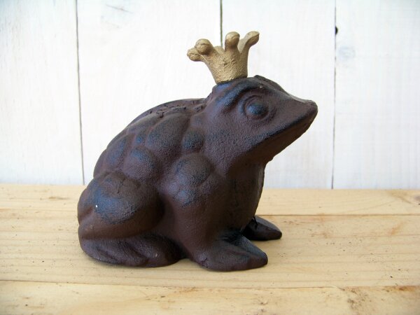 Gartenfigur Froschkönig Gusseisen