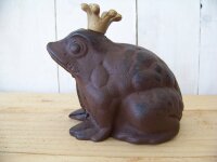 Gartenfigur Froschkönig Gusseisen