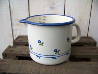 Emaille Milchtopf 1 ltr Blümchen