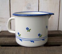 Emaille Milchtopf 1 ltr Blümchen
