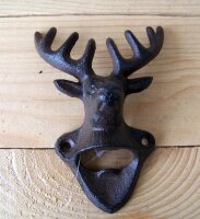 Wandflaschenöffner Hirsch Gusseisen