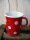 Emaille Meßbecher 1 ltr rot/weiß