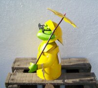 Zaunhocker Frosch mit Schirm