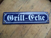Emaille Schild Grill-Ecke