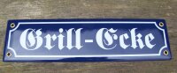 Emaille Schild Grill-Ecke