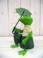 Zaunhocker Frosch mit Sonnenschirm