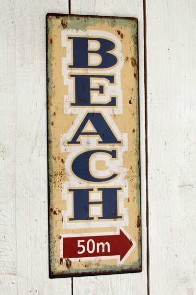 Metallschild Beach Strand