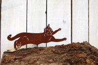 Gartenstecker Katze Edelrost