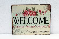 Blechschild Welcome Nostalgie