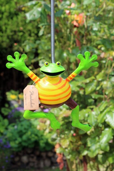Gartenfigur Frosch Taucher Gartendeko Dekofigur schnorcheln Rettungsring 