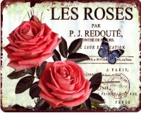 Shabby Blechschild Les Roses