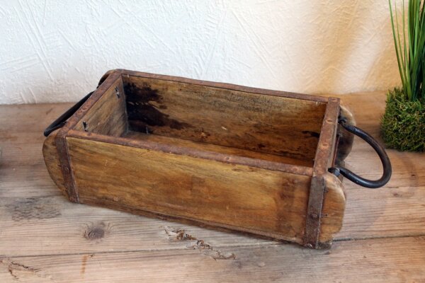 Ziegelform Holzschale mit Griffen