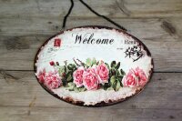 Shabby Blechschild Welcome