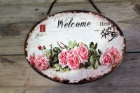 Shabby Blechschild Welcome