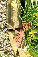 Gartenstecker Libelle Edelrost