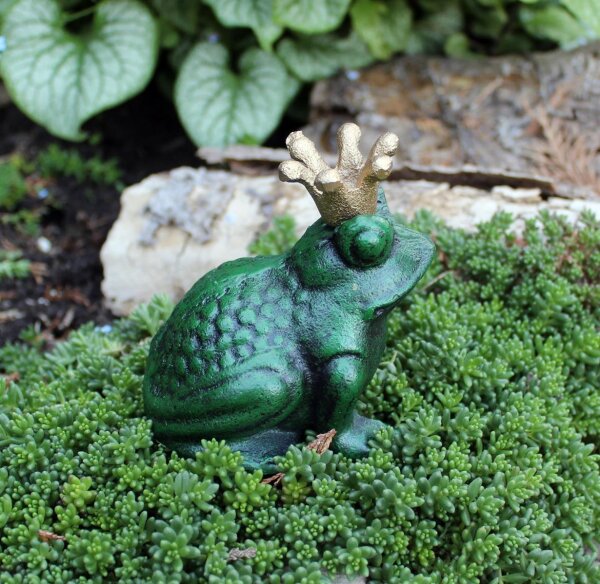 Froschkönig Gusseisen Antikgrün