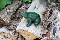 Gartenfigur Frosch antikgrün