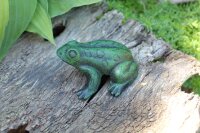 Gartenfigur Frosch antikgrün