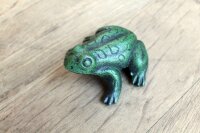 Gartenfigur Frosch antikgrün