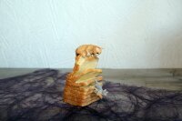 Dekofigur Katze mit Maus auf Toast