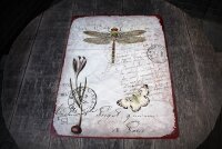 Shabby Blechschild Libelle Schmetterling