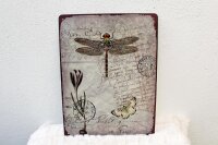 Shabby Blechschild Libelle Schmetterling