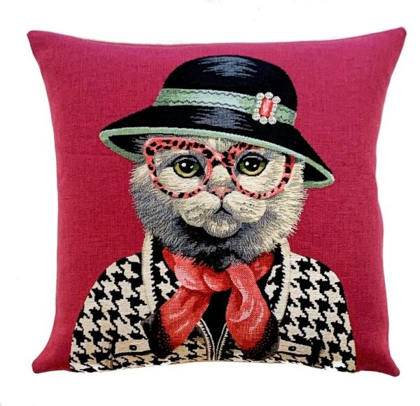 Gobelin Kissen Madame Katze