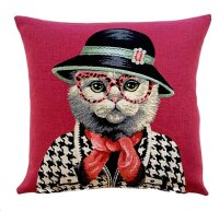 Gobelin Kissen Madame Katze