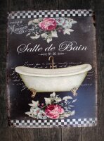 Shabby Blechschild Bad