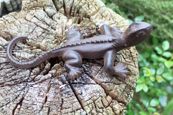 Gartenfigur Eidechse Gusseisen
