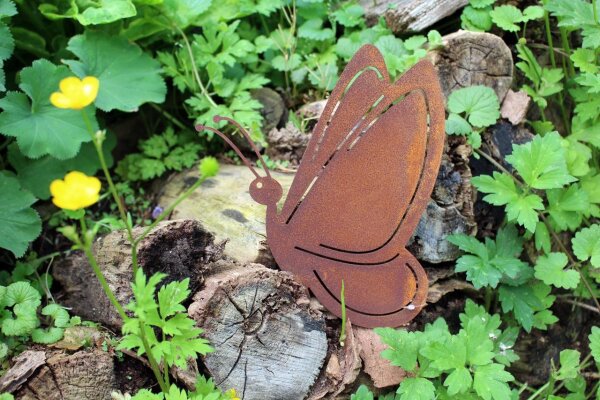 Gartenfigur Schmetterling groß Edelrost