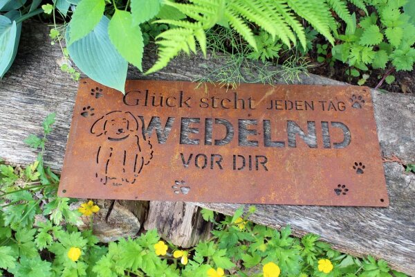 Rostschild Hund - Glück steht