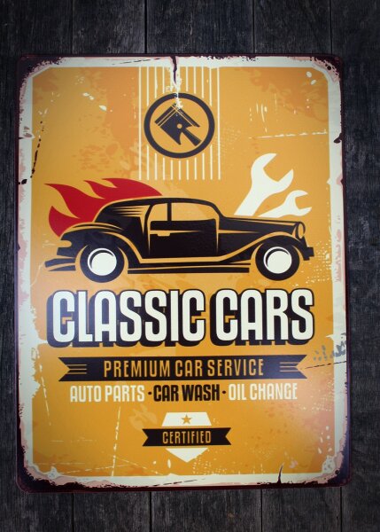 Shabby Blechschild Nostalgie Autos
